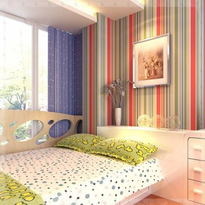 modern multicolor stripe PVC kids wallpaper